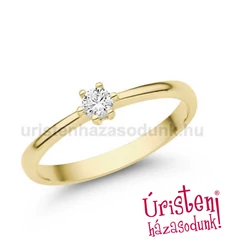 E366SC - CIRKÓNIA köves Sárga arany Eljegyzési Gyűrű