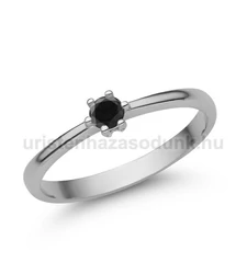 E366FBB - FEKETE GYÉMÁNT köves Fehér arany Eljegyzési gyűrű