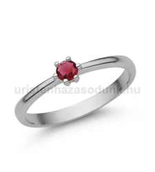 E366FR - RUBIN köves Fehér arany Eljegyzési gyűrű