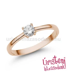 E367RC - CIRKÓNIA köves Rozé arany Eljegyzési Gyűrű