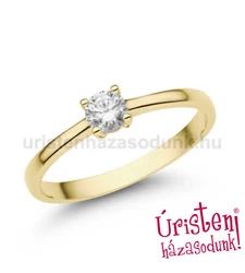 E367SC - CIRKÓNIA köves Sárga arany Eljegyzési Gyűrű