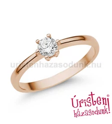 E368RC - CIRKÓNIA köves Rozé arany Eljegyzési Gyűrű