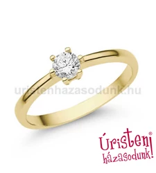 E368SC - CIRKÓNIA köves Sárga arany Eljegyzési Gyűrű