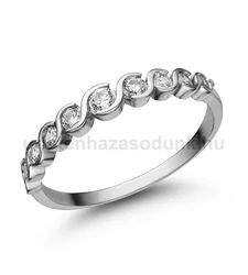 E369FC - Cirkónia köves Fehér arany Eljegyzési gyűrű