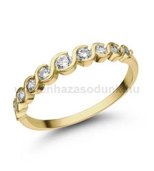 E369SC - Cirkónia köves Sárga arany Eljegyzési gyűrű