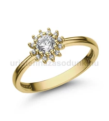 E370SC - Cirkónia köves Sárga arany Eljegyzési gyűrű