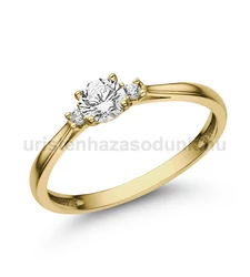 E371SC - Cirkónia köves Sárga arany Eljegyzési gyűrű