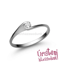 E5FC - CIRKÓNIA köves fehér arany Eljegyzési Gyűrű