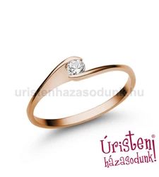 E5RC - CIRKÓNIA köves rozé arany Eljegyzési Gyűrű