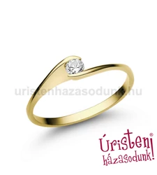 E5SC - CIRKÓNIA köves sárga arany Eljegyzési Gyűrű