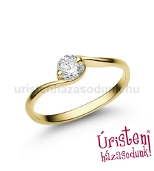 E6SC - CIRKÓNIA köves sárga arany Eljegyzési Gyűrű