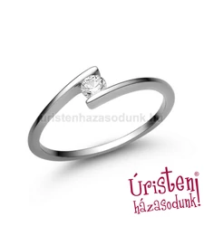 E7FC - CIRKÓNIA köves fehér arany Eljegyzési Gyűrű