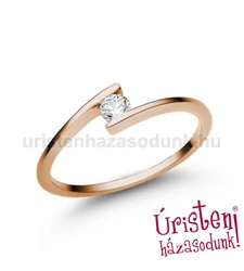 E7RC - CIRKÓNIA köves rozé arany Eljegyzési Gyűrű