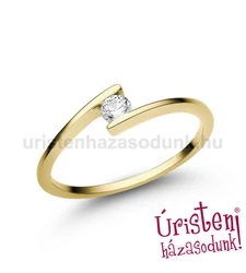 E7SC - CIRKÓNIA köves sárga arany Eljegyzési Gyűrű