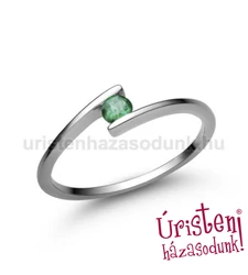 E7FS - SMARAGD köves fehér arany Eljegyzési Gyűrű