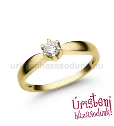 E9SC - CIRKÓNIA köves sárga arany Eljegyzési Gyűrű