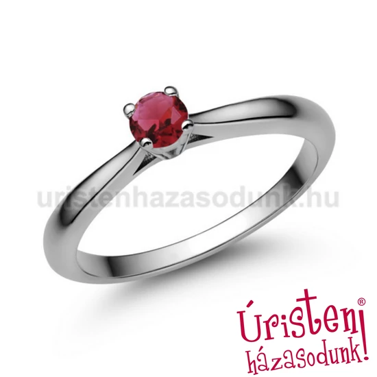 E102FR - RUBIN  köves fehér arany Eljegyzési Gyűrű
