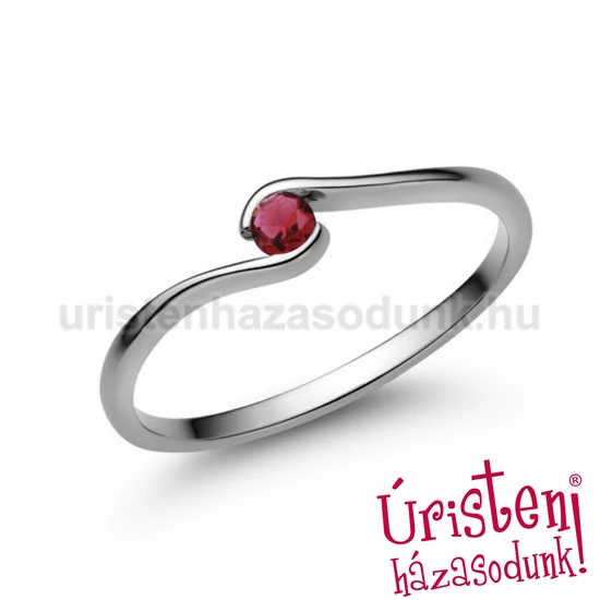 E105FR - RUBIN  köves fehér arany Eljegyzési Gyűrű