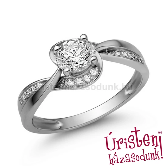 E108FB86 - GYÉMÁNT:  0.86 CT (5.5 mm Ø) Eljegyzési Gyűrű