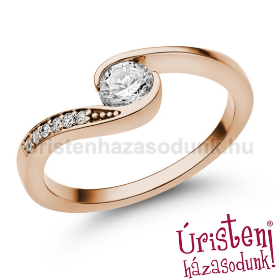 E119RB41 - GYÉMÁNT: 0,41ct (4,5mm Ø) Eljegyzési Gyűrű