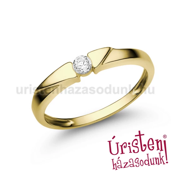 E12SB11 - GYÉMÁNT:  0.11 CT (=3.0mm Ø) Eljegyzési Gyűrű