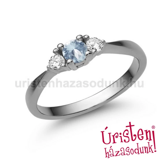 E208FK_C - AKVAMARIN - CIRKÓNIA Eljegyzési gyűrű