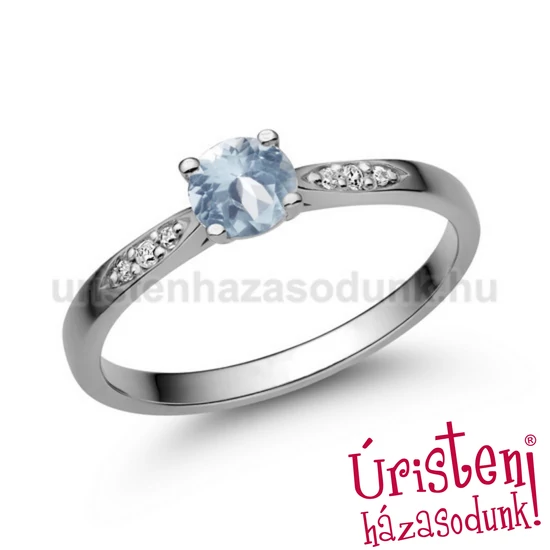 E210FK_C - AKVAMARIN - CIRKÓNIA Eljegyzési gyűrű