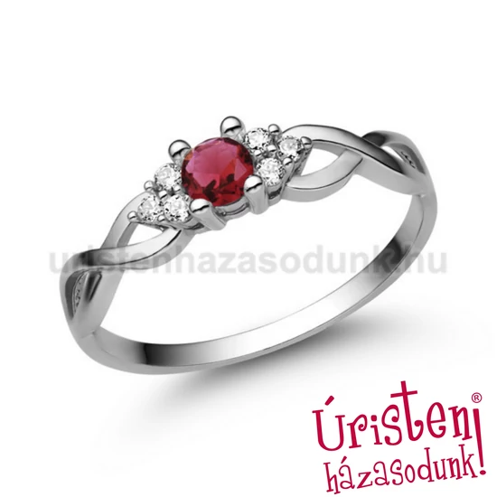 E301FR_C - RUBIN - CIRKÓNIA Eljegyzési gyűrű