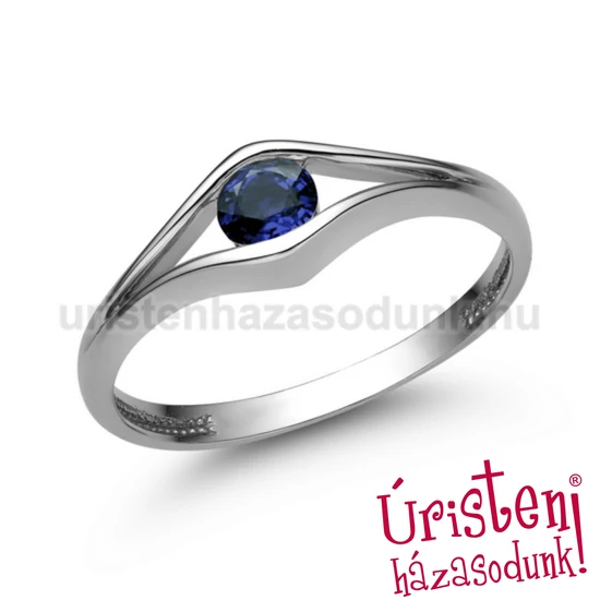 E302FZK - KÉK ZAFÍR KÖVES Eljegyzési gyűrű