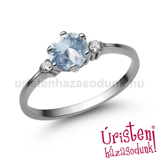 E312FK_C - AKVAMARIN - CIRKÓNIA Eljegyzési gyűrű