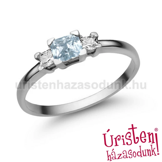 E316FK_B - AKVAMARIN - GYÉMÁNT Eljegyzési gyűrű