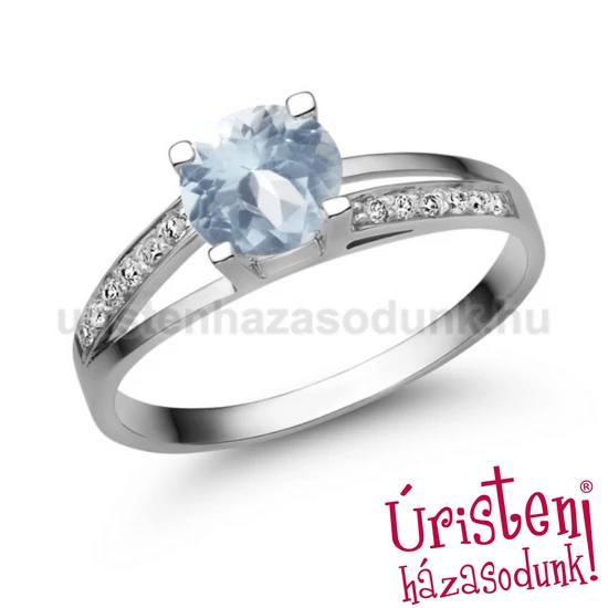 E317FK_C - AKVAMARIN - CIRKÓNIA Eljegyzési gyűrű