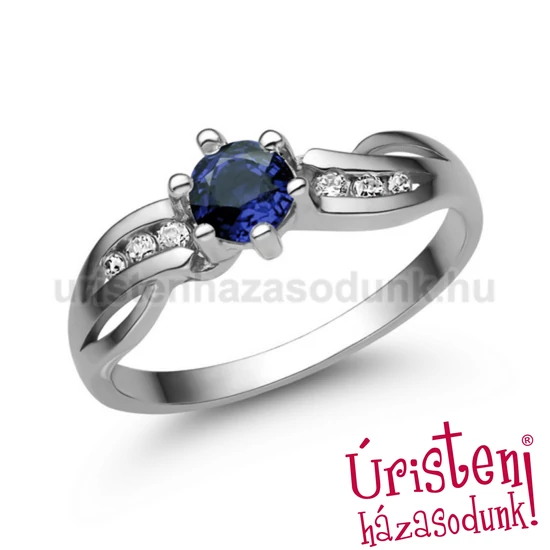 E318FZK_C - KÉK ZAFÍR - CIRKÓNIA KÖVES Eljegyzési gyűrű