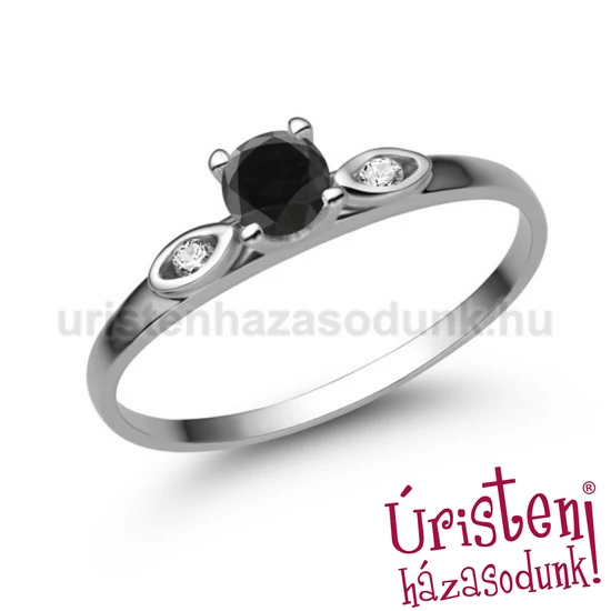 E327FBB_C - FEKETE GYÉMÁNT - CIRKÓNIA Eljegyzési gyűrű