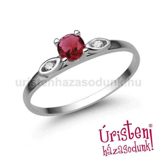 E327FR_C - RUBIN - CIRKÓNIA Eljegyzési gyűrű