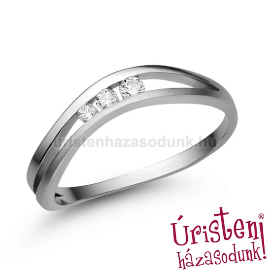 E329FZF - FEHÉR ZAFÍR KÖVES Eljegyzési gyűrű