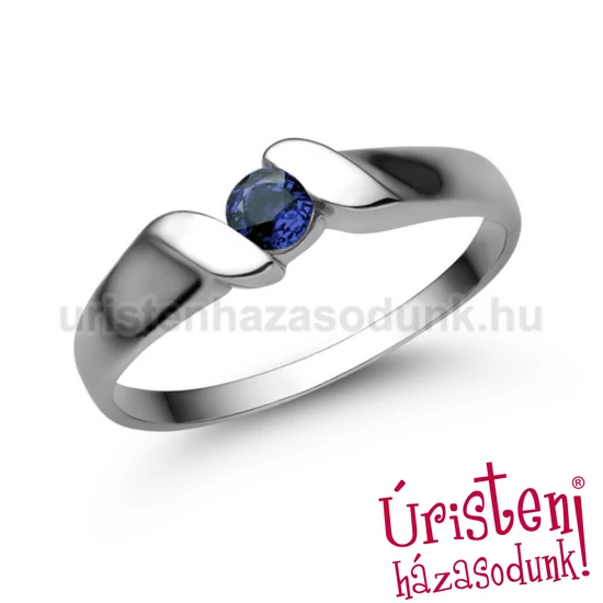 E332FZK - KÉK ZAFÍR KÖVES Eljegyzési gyűrű