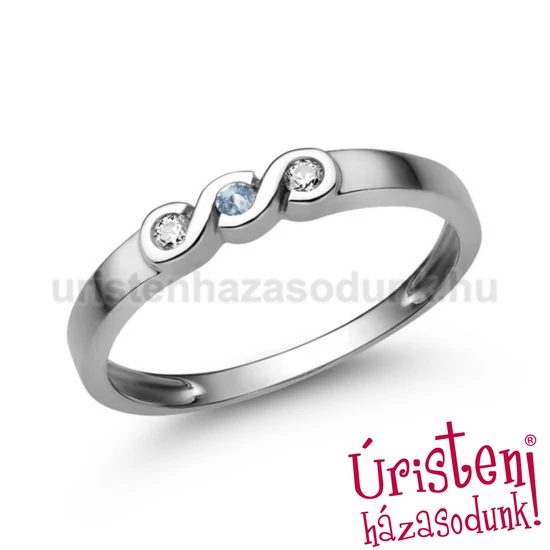 E338FK_C - AKVAMARIN - CIRKÓNIA Eljegyzési gyűrű