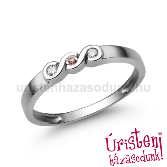 E338FZR_B - RÓZSASZÍN ZAFÍR - GYÉMÁNT KÖVES Eljegyzési gyűrű