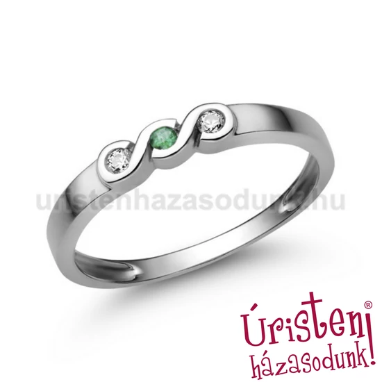 E338FS_C - SMARAGD - CIRKÓNIA Eljegyzési gyűrű
