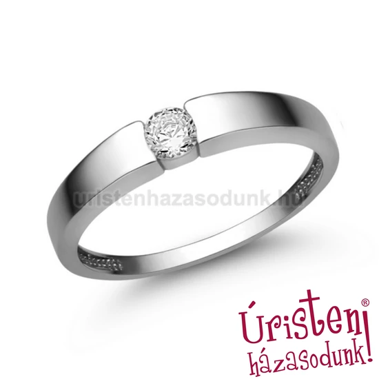 E345FB15 - GYÉMÁNT:  0.15 CT (=3.4mm Ø) Eljegyzési Gyűrű