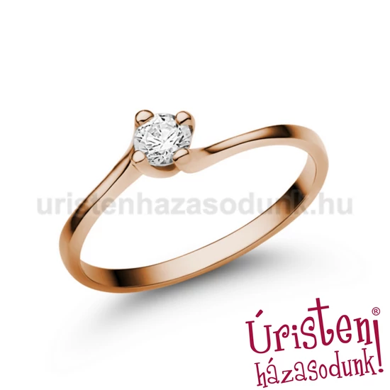 E34RB23 - GYÉMÁNT:  0.23 CT (=3.9mm Ø) Eljegyzési Gyűrű