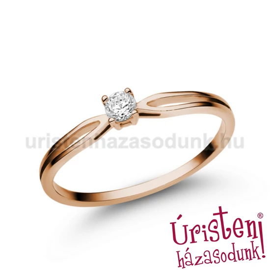 E8RB09 - GYÉMÁNT:  0.09 CT (=2.8mm Ø) Eljegyzési Gyűrű