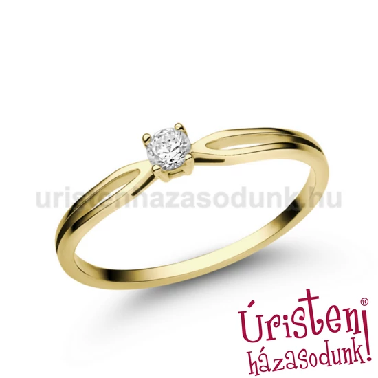 E8SB09 - GYÉMÁNT:  0.09 CT (=2.8mm Ø) Eljegyzési Gyűrű